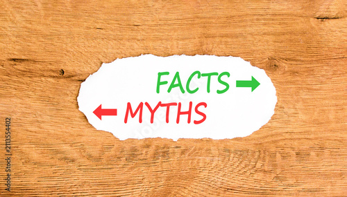 фотографія Facts or myths words symbol