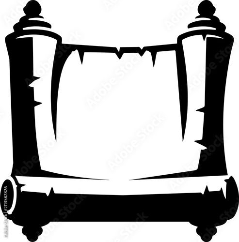 Wide open parchment scroll