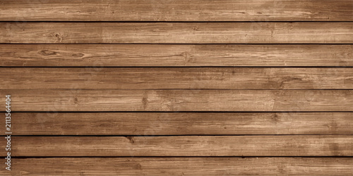 Bild auf Leinwand Rustic brown wood texture background with horizontal wooden planks, natural timber grain, weathered boards, vintage distressed wood surface, realistic knots, aged pattern, and rustic retro design