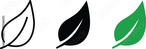 Two leaves icon with green eco logo design, nature organic isolated illustration for vegetarian and vegan product branding.