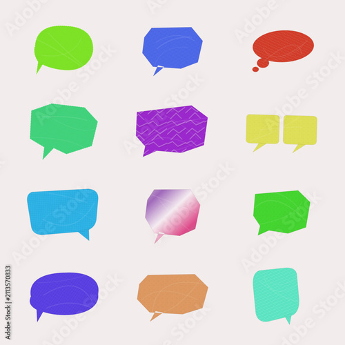 Vector collection of chat balloons and thought callouts
