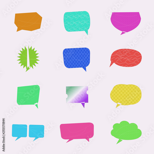 Colorful speech bubble chat icons set