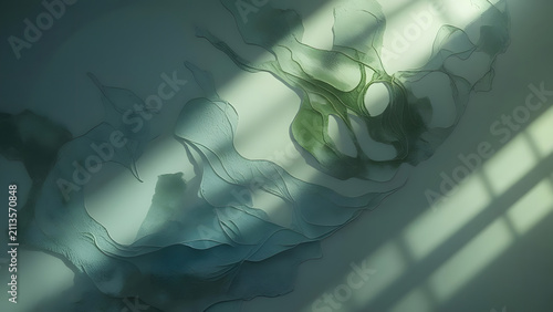 Abstract Organic Form with Light Rays and Shadows, Delicate Structure