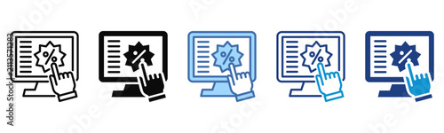 Click Through icon set multiple style collection