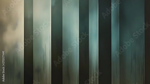 Abstract vertical bars with textured grunge effect, moody atmospheric light and shadows