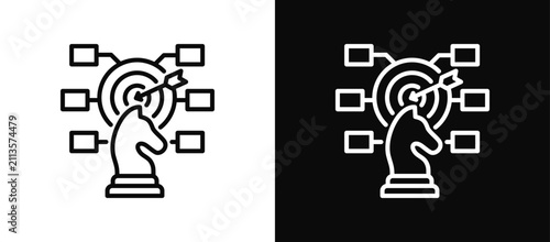 Strategic Objective icon set black and white