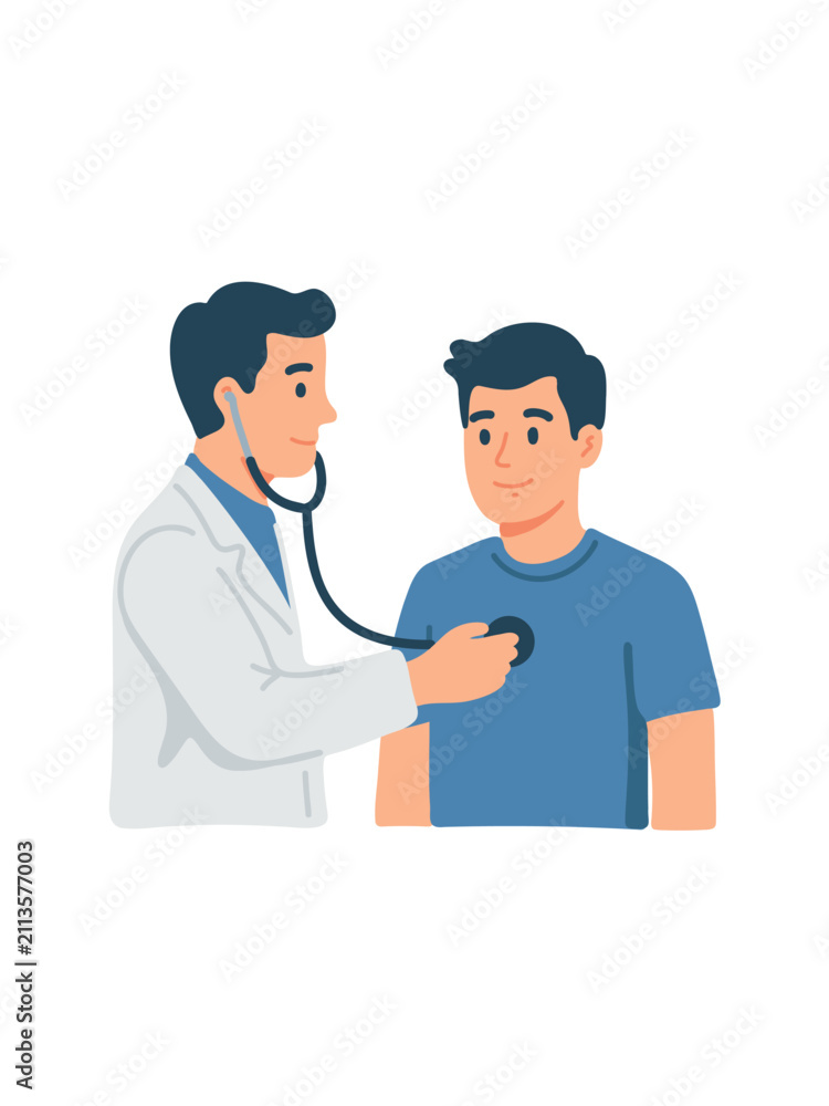 Fototapeta premium cardiologist examining patient flat vector illustration