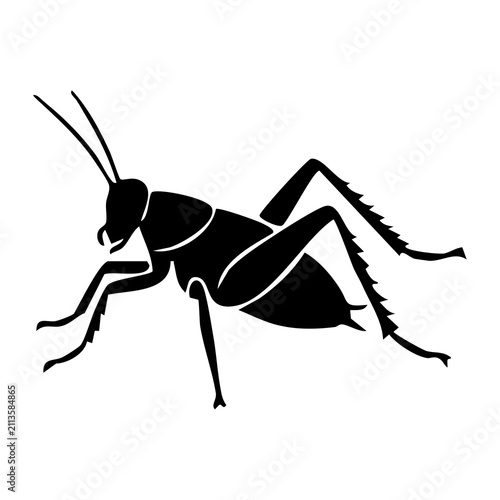 Canvastavla Grasshopper vector silhouette