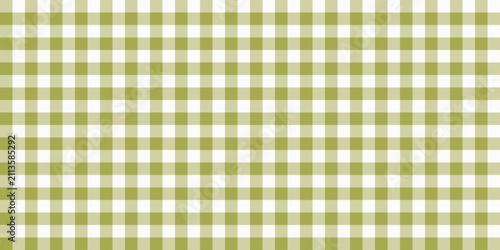 Olive Sage Green Gingham Seamless Pattern Vector Background Plaid Fabric Texture Tablecloth Vintage Country Check
