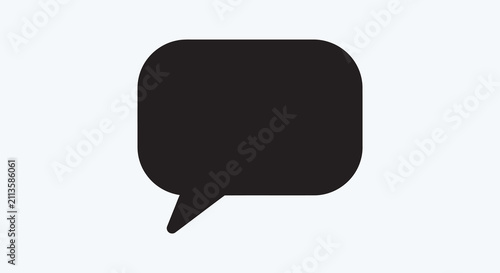 Foto Black speech bubble shape with tail flat silhouette