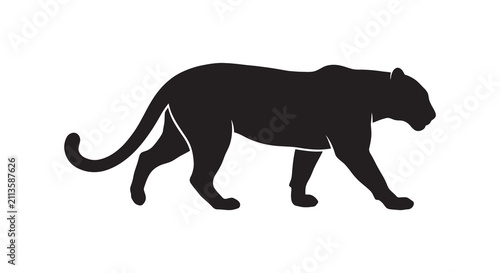 Foto Panther Silhouette Against White Background A Dark Animal Shape Silhouette