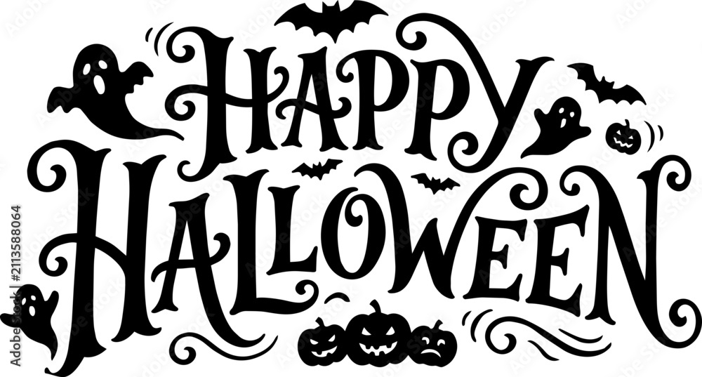 Fototapeta premium Happy Halloween Lettering