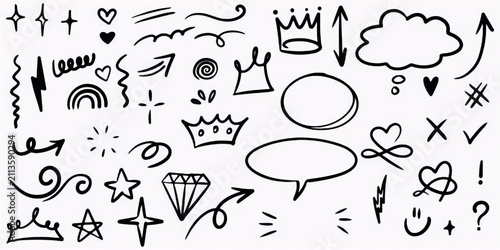 vector set of hand drawn elements