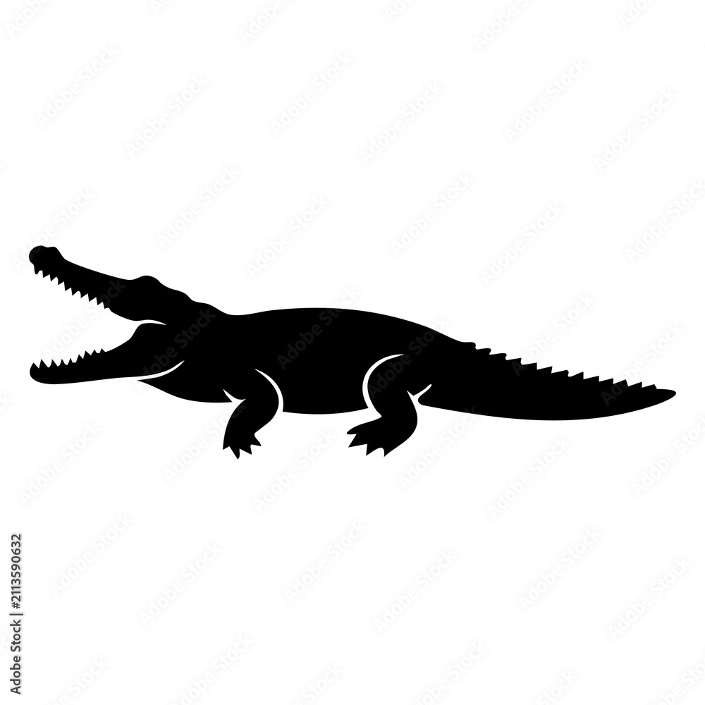 Obraz premium Alligator vector silhouette
