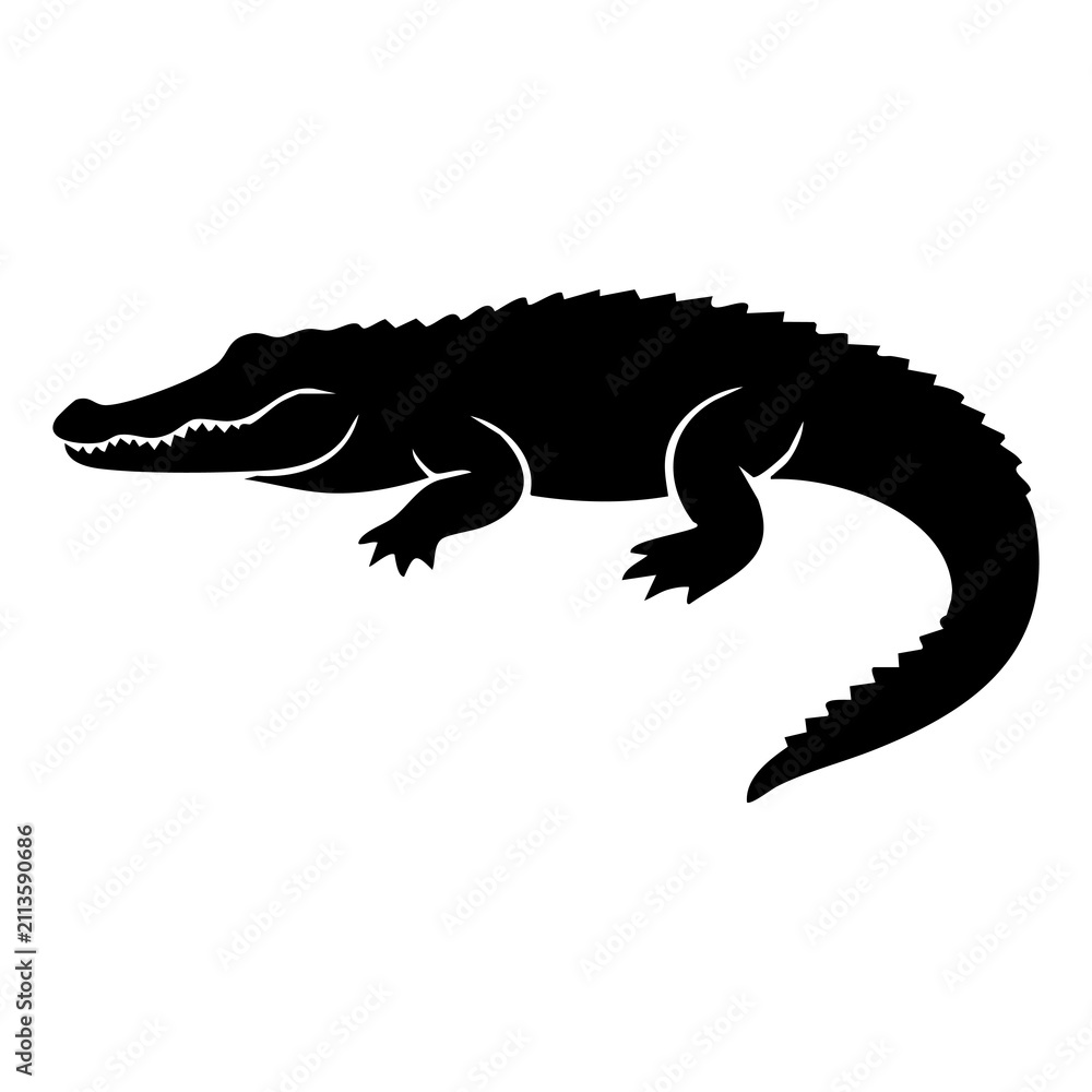 Obraz premium Alligator vector silhouette