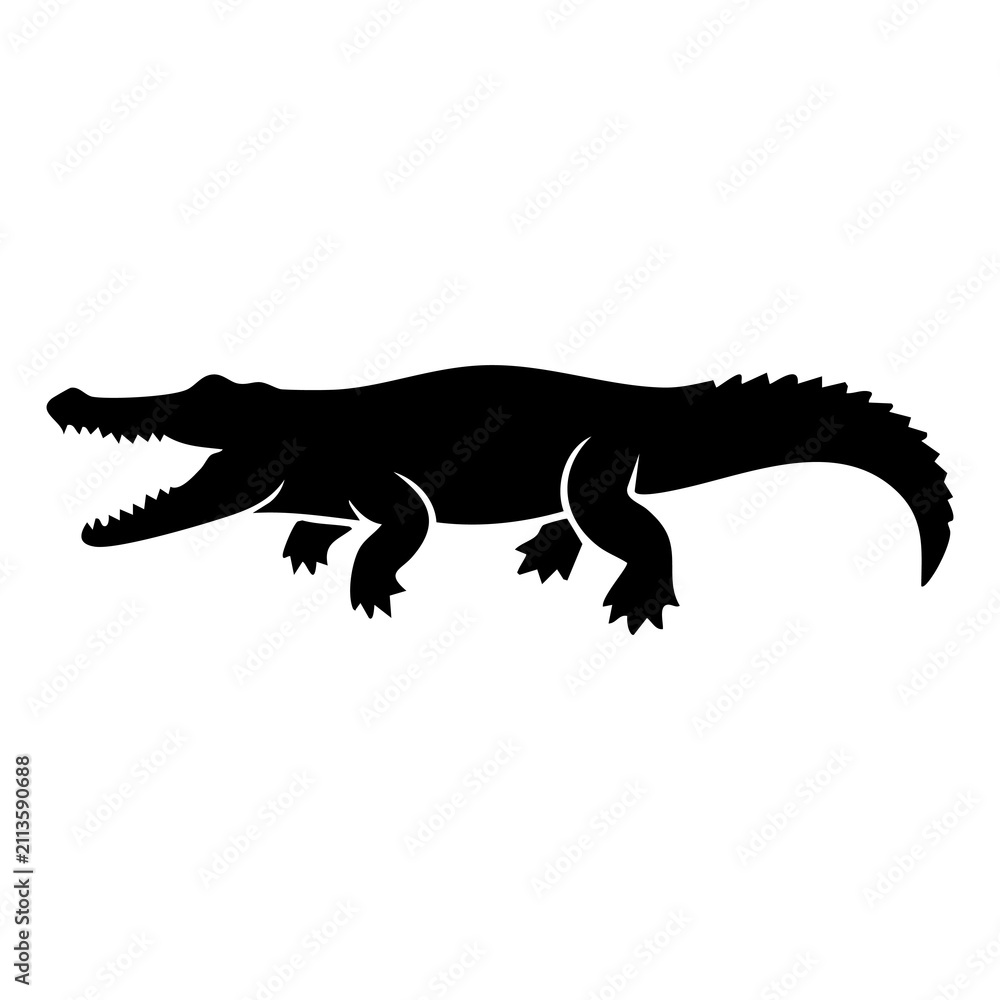 Fototapeta premium Alligator vector silhouette