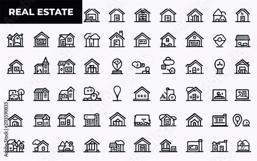 house icons set isolated