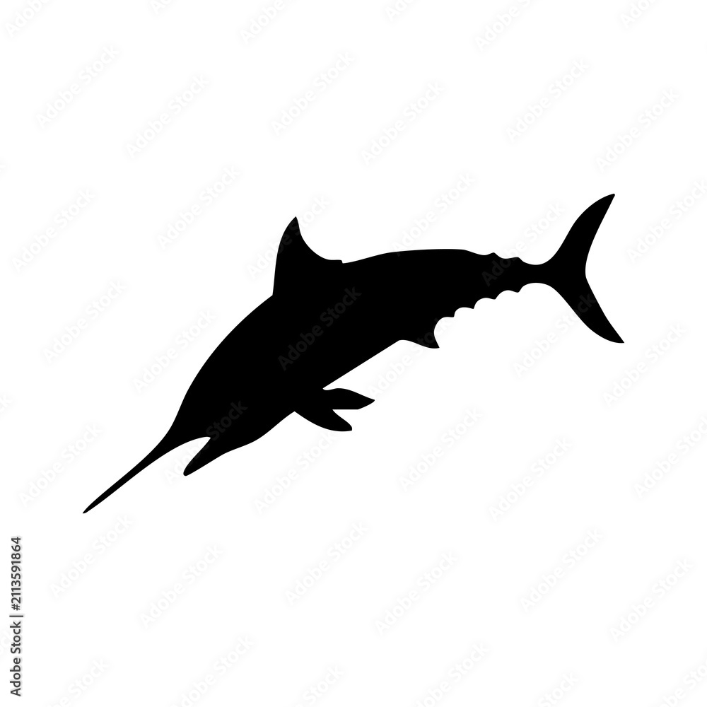 Fototapeta premium Swordfish vector silhouette
