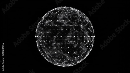 Abstract Digital Sphere Network Animation