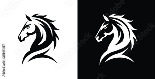 Horse Head Vector Logo Elegant Stallion Mascot Illustration
