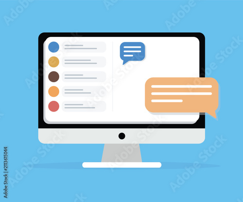 Online Chat Messaging Interface Communication Flat Vector Illustration