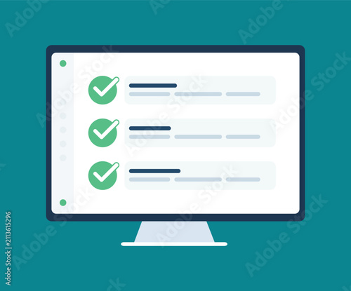 Task Management Checklist Dashboard Interface Flat Vector Illustration