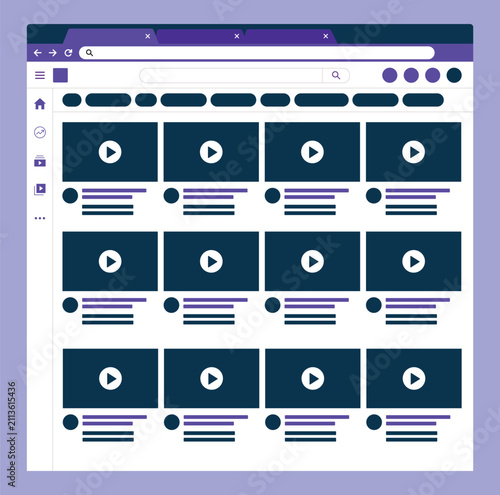 Video Streaming Platform Dashboard Interface Flat Vector Illustration