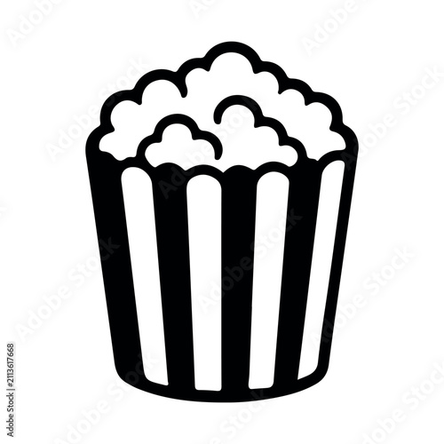 Classic Popcorn Bucket Vector Silhouette