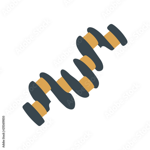 Crankshaft - Engine Part, Mechanical Engineering, Automotive Component, Isolated Illustration