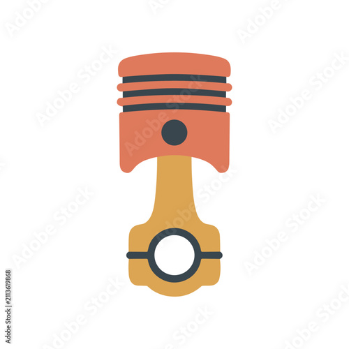 Engine Piston and Connecting Rod - Automotive Part Illustration