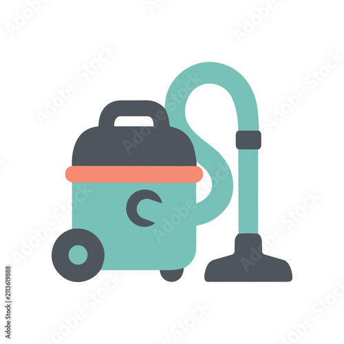 Modern Vacuum Cleaner Icon - Clean Housework Appliance