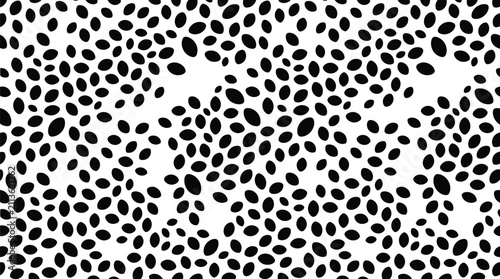 Abstract seed shape pattern seamless texture with organic hand drawn black oval elements.