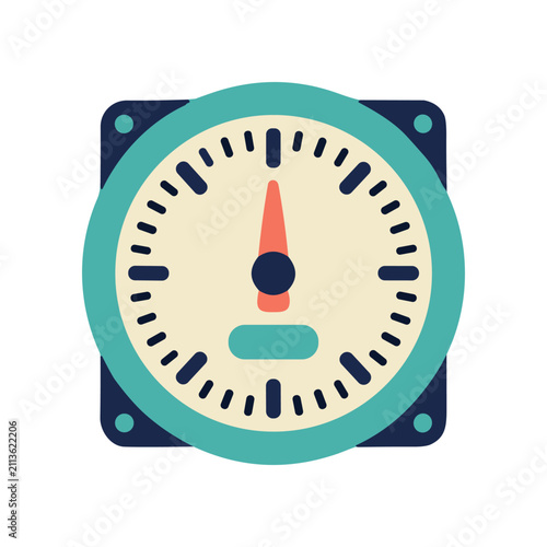 Fotografie Vintage Aircraft Instrument Gauge, Retro Aviation Dial, Measurement Tool Icon