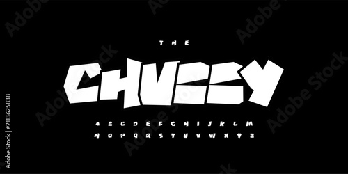 Foto Chubby Font, Bold Comic Typeface, Cartoon Style Letters for Youth Typographic Design, Stickers, Game Titles, Urban Posters