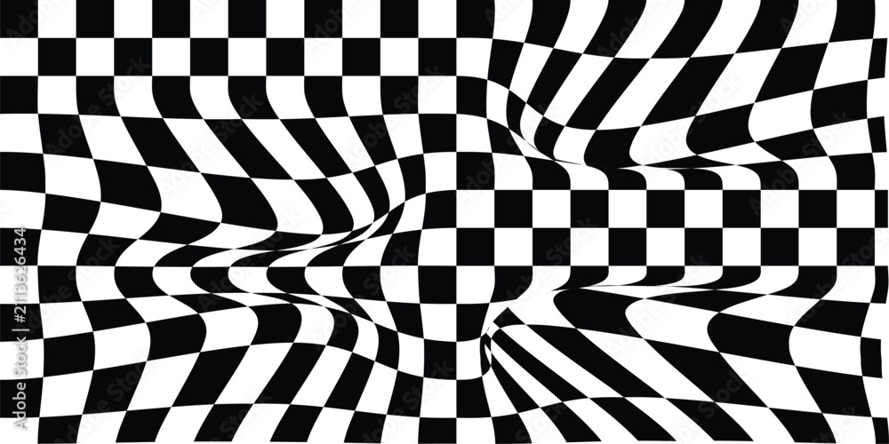 Obraz premium Black and white checkerboard pattern background. Seamless geometric square grid texture for racing flags, textile, or graphic design. Vector illustration.