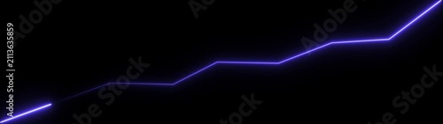 Glowing neon line market Recovery Concept. Successful growth trend red line graph going Up. .On black background. 4k video