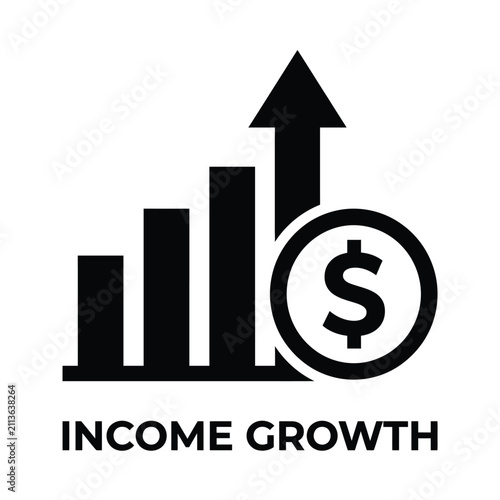 Bar graph with dollar sign in circle icon a flat vector illustration on a white background chart column financial