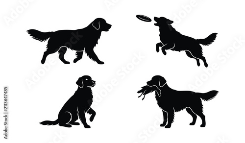 Golden Retriever Silhouette set