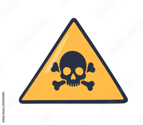 Hazardous materials warning symbol featuring a skull and crossbones icon, indicating that a chemical substance icon