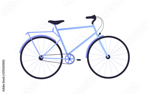 Minimalist vector illustration of a fixie bike with a bright turquoise frame and clean design details, perfect graphic