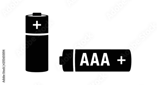 Vector illustration of vector illustration of two aaa batteries on a transparent background