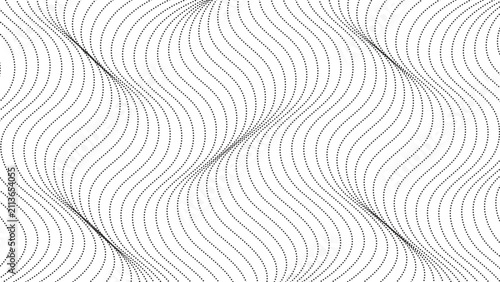Canvastavla Abstract Op Art Dotted Wave Lines Vector Pattern Background