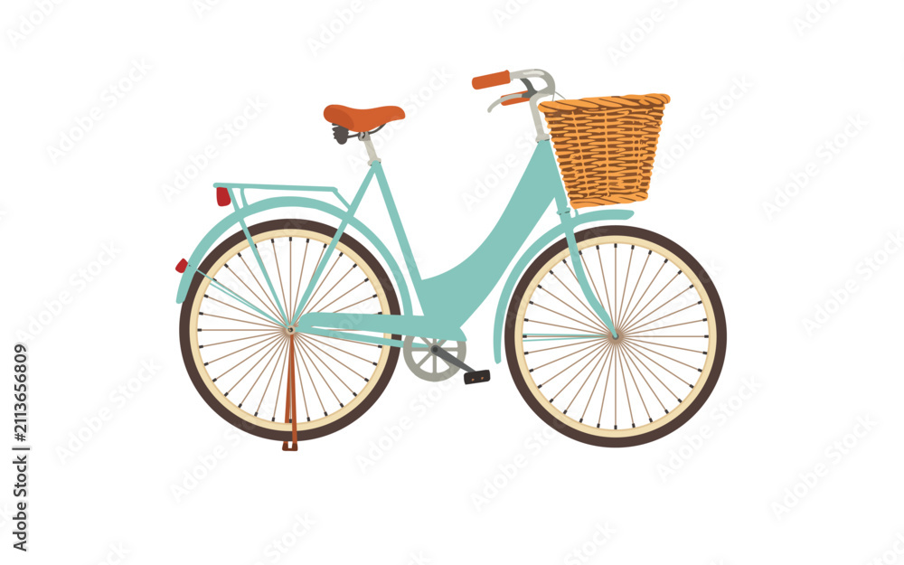 Fototapeta premium Retro Bicycle with Basket
