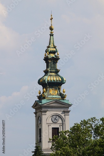 Quadro su tela St Michael Archangel Cathedral baroque spire close up