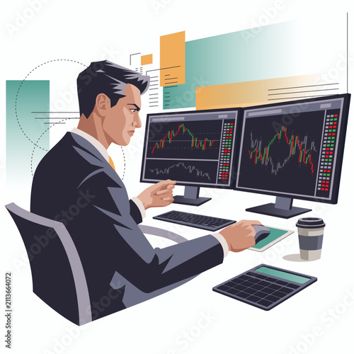 Financial Analyst Reviewing Stock Market Charts