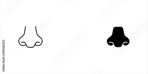 Obraz na płótnie Outline human nose icon set  representing smell, breathing, anatomy, healthcare, and medical concepts