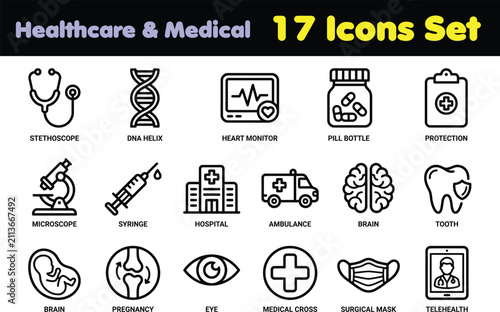 Healthcare and Medical Line Icon Collection