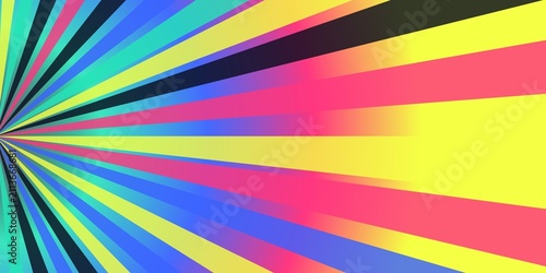 Foto Abstract background with radial colorful beams emanating from corner point