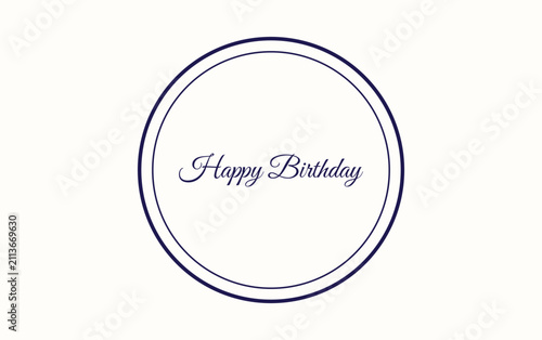 Minimalist Cursive Happy Birthday Vector Stamp Design for Digital and Print Use