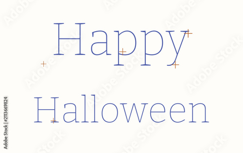 Minimalist Halloween Typography - Happy Halloween Vector Text with Elegant Spooky Design